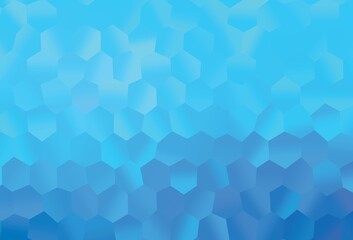Light BLUE vector cover with set of hexagons.