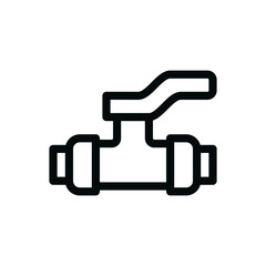 Manual ball valve isolated icon, end valve vector icon with editable stroke