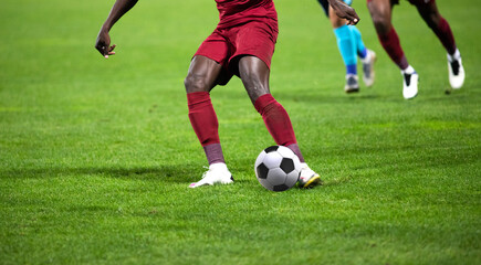 soccer game background player kicking football