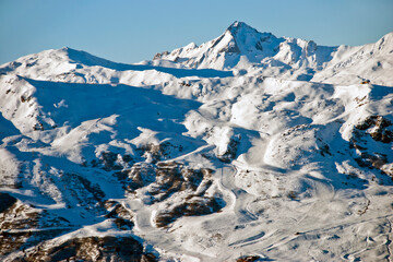 Fototapeta na wymiar Meribel Les Trois Vallees 3 Valleys ski area French Alps France