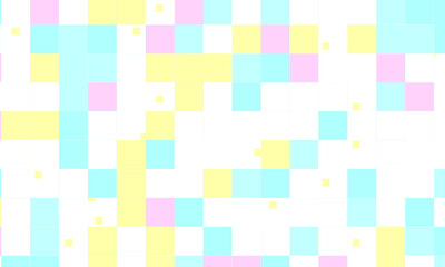 Abstract square pixel mosaic colorful background geometric seamless pattern in pastel colors. 8 bit