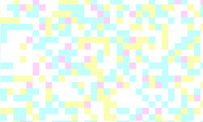 Abstract square pixel mosaic colorful background geometric seamless pattern in pastel colors. 8 bit