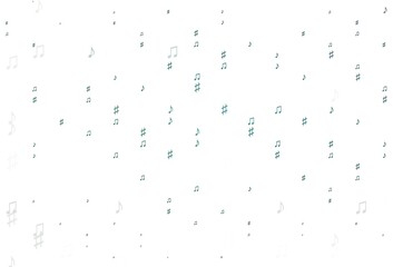 Light Green vector pattern with music elements.