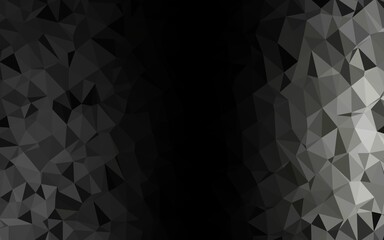 Dark Black vector abstract polygonal texture. Triangular geometric sample with gradient.  Brand new design for your business.