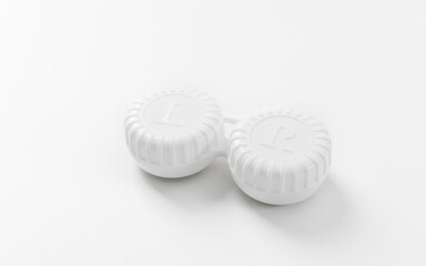 Contact lenses on a white background