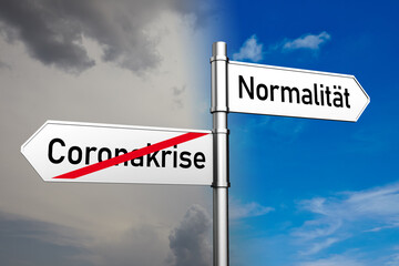 Obraz premium Normailität statt Coronakrise als Coronavirus Konzept