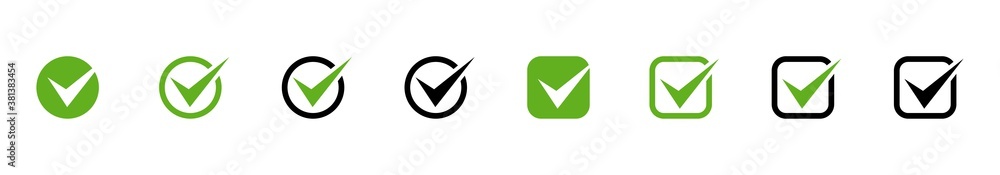 Poster check marks. check mark vector icons collection. business icons. check mark isolated. vector illustr