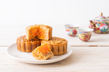 Chinese moon cake durian and egg yolk flavour
