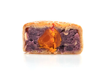 Chinese moon cake purple sweet potato and egg yolk flavour