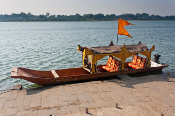 Boat on Narmada River at Maheshwar
