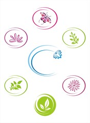 colourful nature icons, Eco friendly business logo design