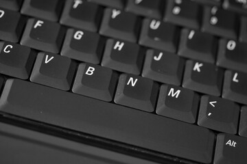 Closeup of computer keyboard keys.