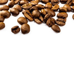 Coffee beans isolated on white background.