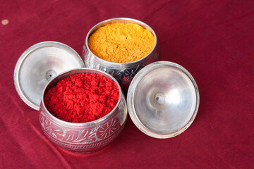 Indian Haldi kumkum closeup