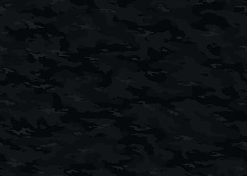 Modern Black camouflage seamless pattern. Camo vector background illustration for web, banner, backdrop or surface design use