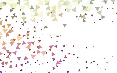 Light Green, Red vector background with triangles. Glitter abstract illustration with triangular shapes. Pattern for busines ad, booklets, leaflets