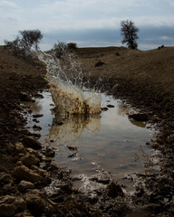 Reflection city shadow abstract river