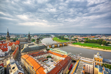Fototapeta premium View over the roofs of the old town of Dresden