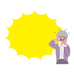 女性　主婦　シニア　携帯電話　スマホ　衝撃　焦っている
