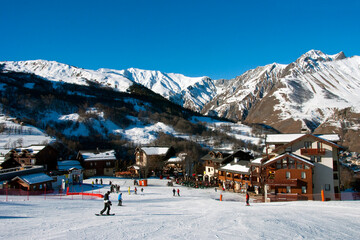 Fototapeta na wymiar Saint Martin de Belleville Les Trois Vallees 3 Valleys ski area French Alps France
