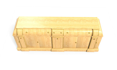3d render of an open treasure chest full of gold