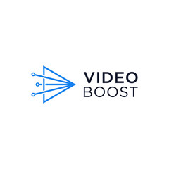 video boost logo vector modern simple design with white background
