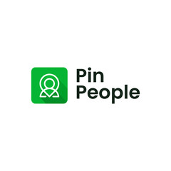 pin people logo vector modern simple design with white background