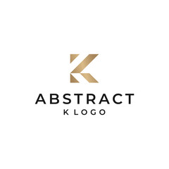 abstract K logo vector modern simple design with gold color and white background