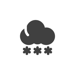 Fototapeta na wymiar Snowfall weather vector icon. filled flat sign for mobile concept and web design. Cloud and snow glyph icon. Symbol, logo illustration. Vector graphics