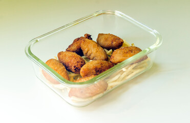 Croquettes surrounded by white background