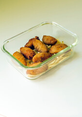 Croquettes surrounded by white background