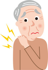 シニア男性肩痛