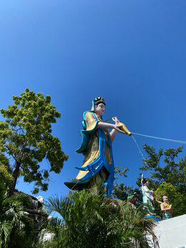 The statue of guanyin, the goddess of mercy that has been worhshiped by chinese people in Thailand and around the world