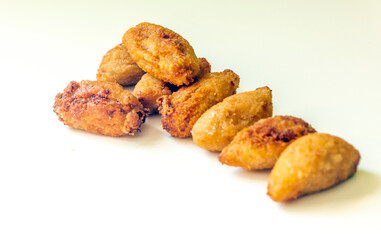 Croquettes surrounded by white background