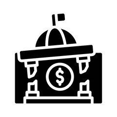 economic recession related dollars with crack bank building and flag vectors in solid design,