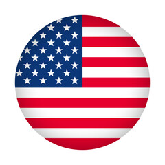 円形のアメリカンフラッグ（星条旗）影付き