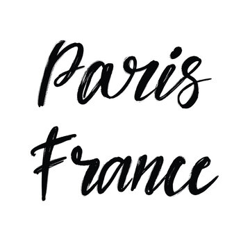 France hand drawn lettering. European country. Ink illustration. Modern brush calligraphy. Isolated on white background.