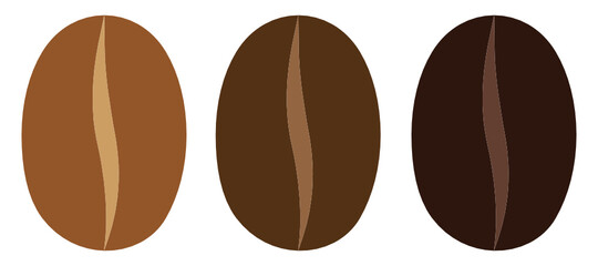 Set of coffee bean vector icon