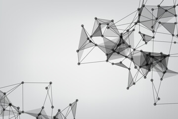 Vector banner design, Global network connection. Geometric connected. Background Technology connecting dots and line.