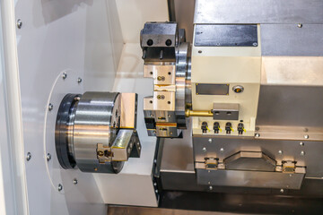 Horizontal turning lathe machine, CNC slant bed lathes. © pongsakorn