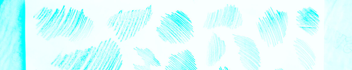 Crayon Painting. Cyan and Sky Graphic Line. Blue Fun Illustration. Art Scribble. Indigo Crayon 