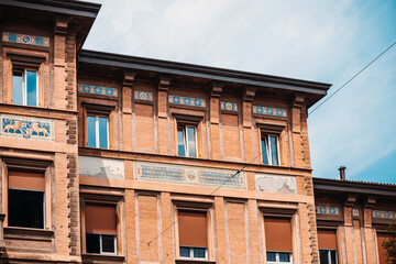 Fototapeta premium BOLOGNA, ITALY - May 27, 2018: Facade of the University of Bologna, Italy