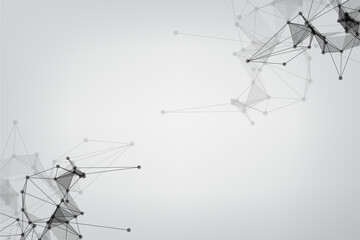 Vector banner design, Global network connection. Geometric connected. Background Technology connecting dots and line.