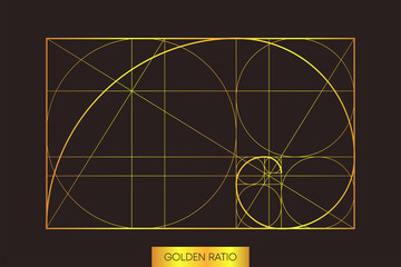 Abstract pattern on light backdrop. Golden ration. Abstract geometry. Vector illustration.