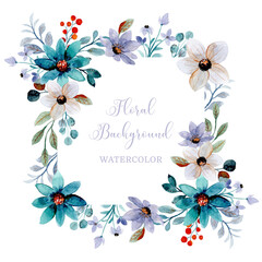 Obraz premium Soft purple green floral background with watercolor
