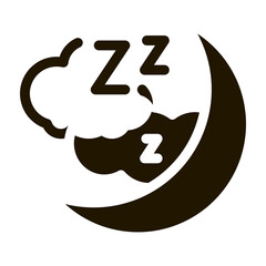 Night Sky With Moon glyph icon vector. Night Sky With Moon Sign. isolated symbol illustration