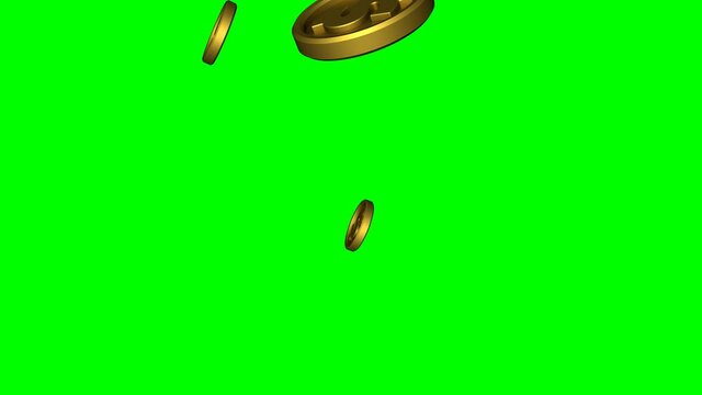 The exploding gold coins, 3d Rendering