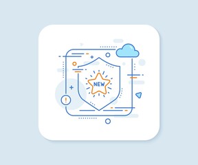 New star line icon. Abstract vector button. Sale shopping sign. Clearance symbol. New star line icon. Protect shield concept. Vector