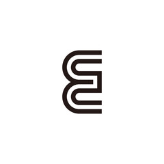 letter e abstract stripes line geometric logo vector