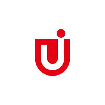letter u j motion emblem design logo vector